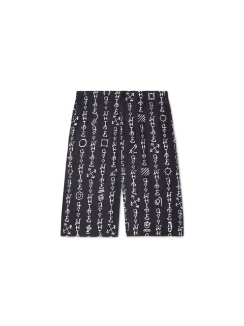 Off-White Black Type Allover Bowling Shorts