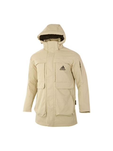 adidas Big Pocket Pk Stay Warm mid-length Cargo Down Jacket Khaki GN9837