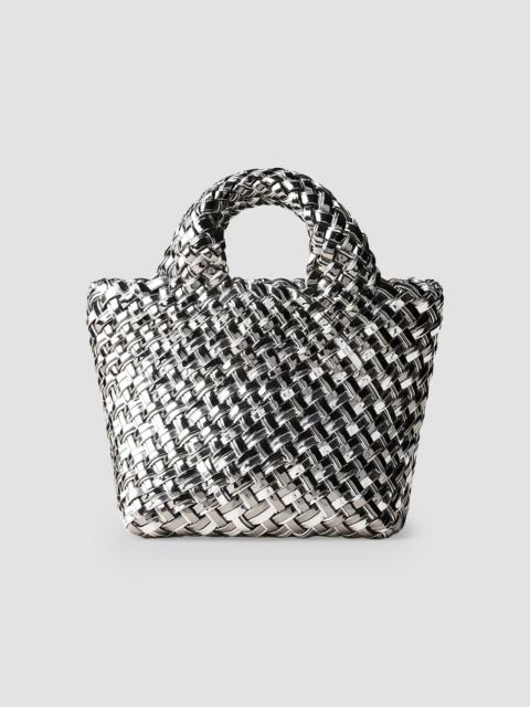 NAGHEDI Women's St. Barths Petit Double Weave Metallic Top Handle Bag - Pewter