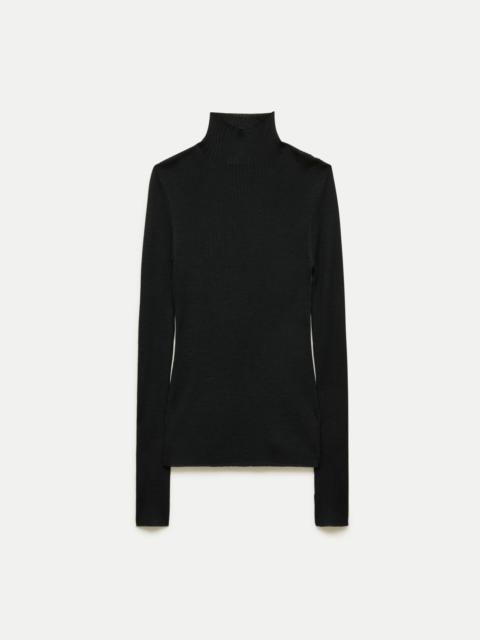 J.CREW Ribbed merino turtleneck sweater