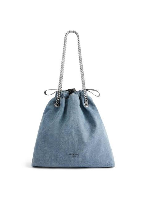 Women's Crush Medium Tote Bag Denim in Blue