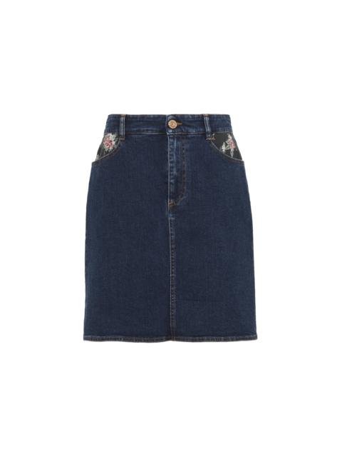 See by Chloé PRINTED DENIM MINI SKIRT