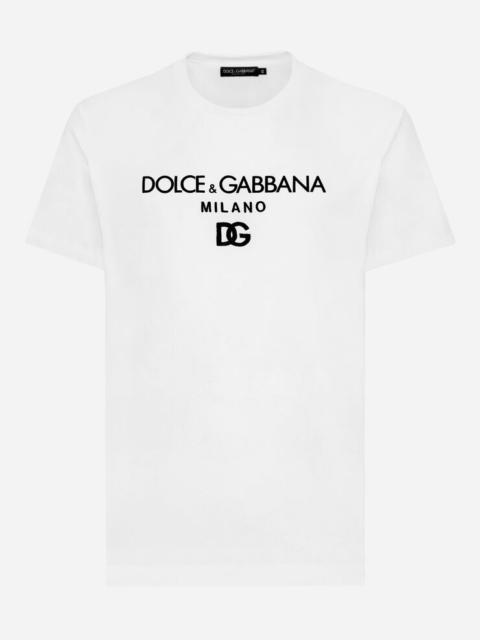 Cotton T-shirt with DG embroidery