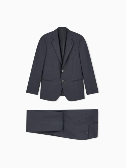 GIORGIO ARMANI SINGLE-BREASTED SUIT SOHO IN VIRGIN WOOL AND CASHMERE