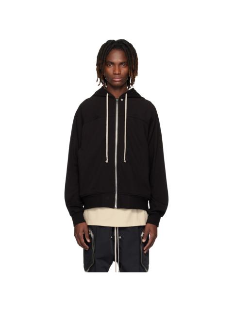 Rick Owens Black Temple Heavy Jersey Windbreaker Hoodie