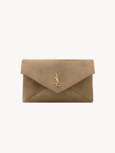 SAINT LAURENT CASSANDRE LARGE ENVELOPE POUCH IN SUEDE