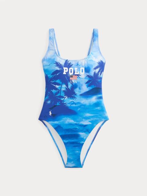 Polo Ralph Lauren Island-Graphic Flag One-Piece Swimsuit