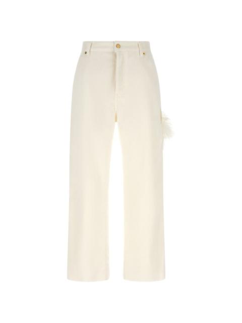 DARKPARK Lisa feather-detail corduroy trousers
