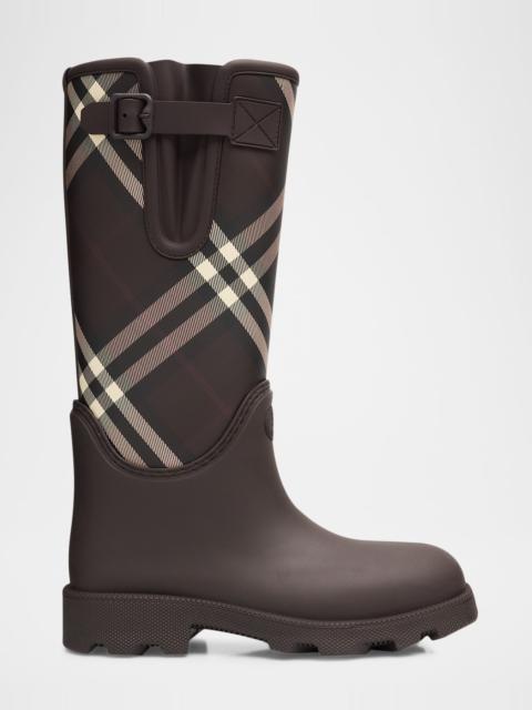 Burberry Rubber Marsh Stamp Check Rain Boots