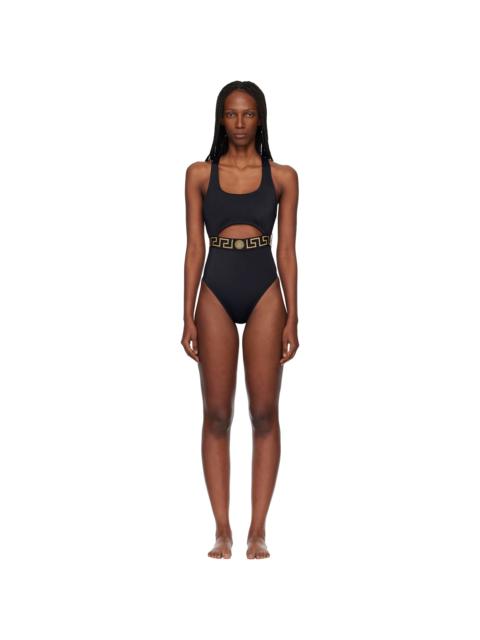VERSACE Black Cutout Swimsuit
