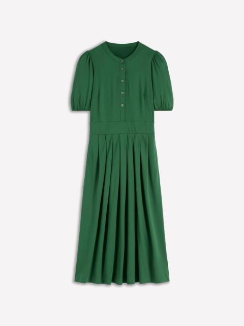 BODEN Amber Pleat Jersey Midi Dress-Hunter Green