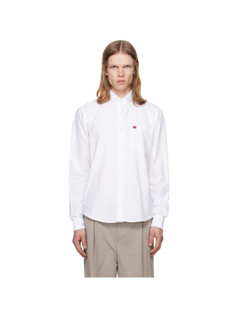 HUGO White Cotton Oxford Shirt