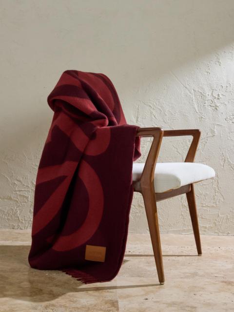 Loewe Anagram Leather-Appliquéd Fringed Logo-Jacquard Wool and Cashmere-Blend Blanket