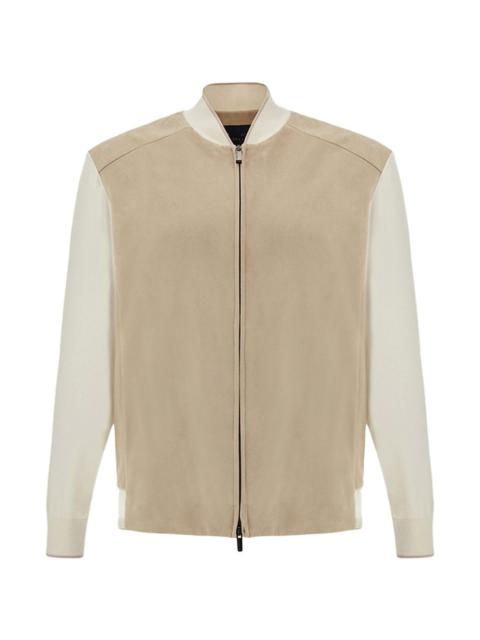 Paul & Shark Aqualeather-panel bomber jacket