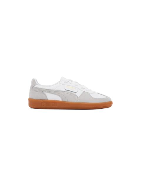 White & Gray Palermo Leather Sneakers