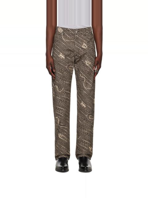 LU'U DAN Black Snake Jeans