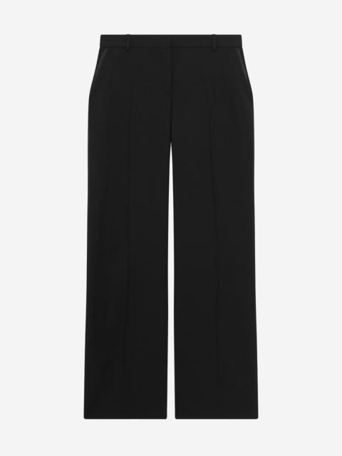 The Kooples WIDE-LEG PANTS WITH BLACK SATIN DETAILS