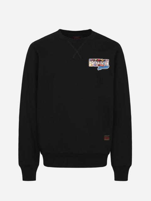 EVISU POMPADOUR DARUMA AND KAMON PRINT SWEATSHIRT