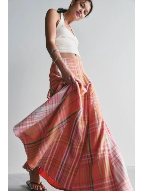 FREE PEOPLE Maizie Summer Plaidwork Maxi Skirt