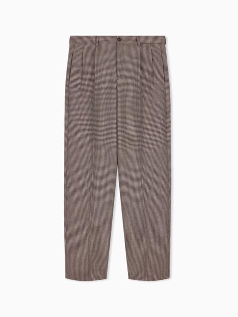 EMPORIO ARMANI TROUSERS IN CHECKED TWEED