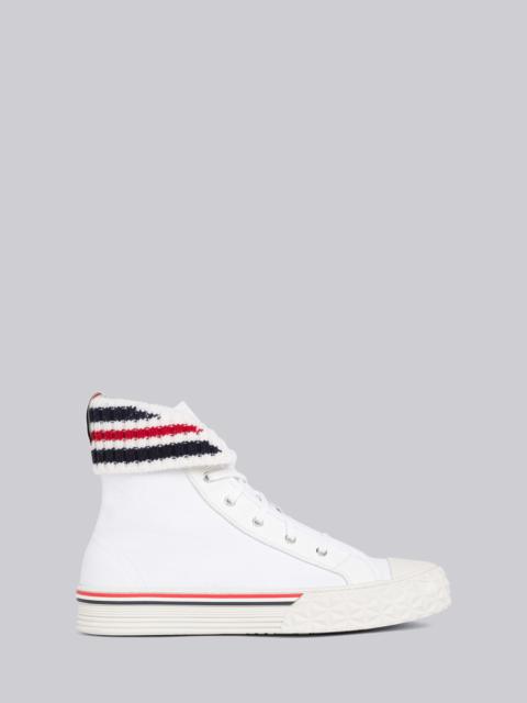 Thom Browne Canvas Knit Cuff Collegiate High Top