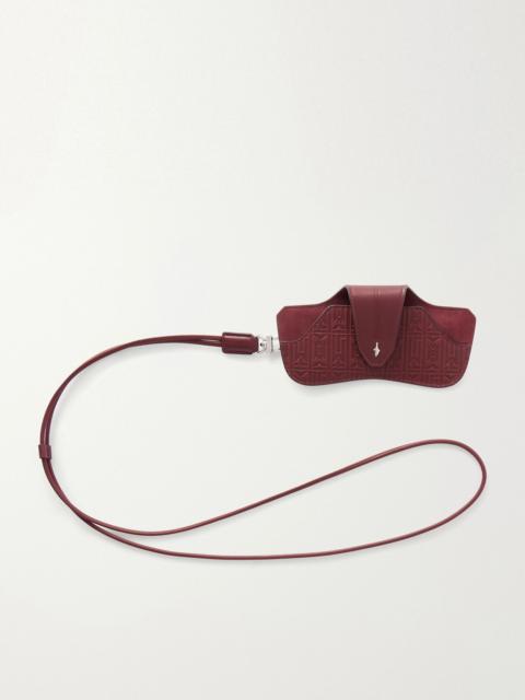 JACQUES MARIE MAGE Hunter embossed leather travel case Burgundy