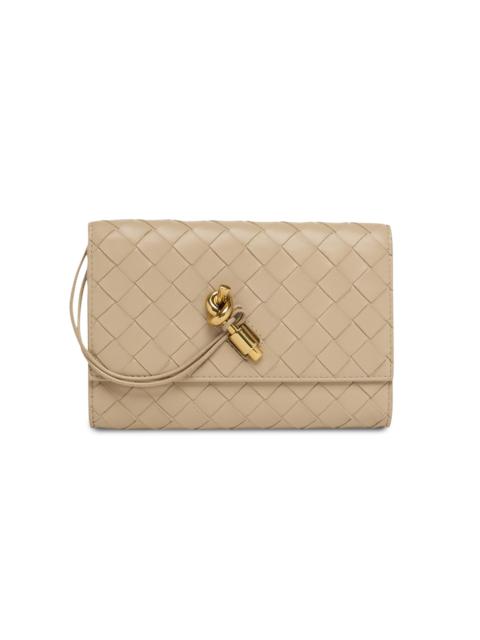 Bottega Veneta Women's Andiamo Intrecciato Leather Shoulder Bag - Ecru Muse Brass