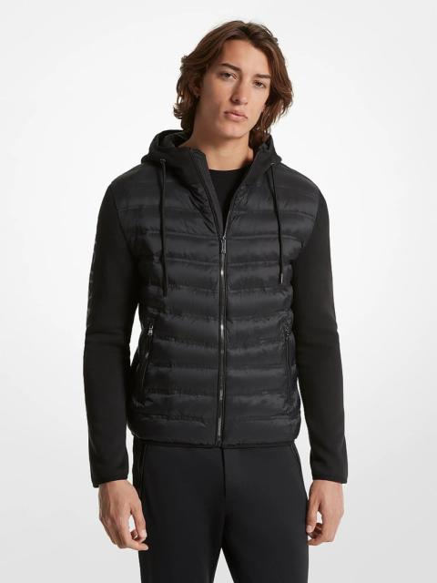 MICHAEL KORS Galway Quilted Mixed-Media Jacket