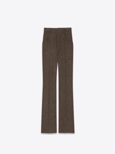 high-waisted pants in chevron tweed