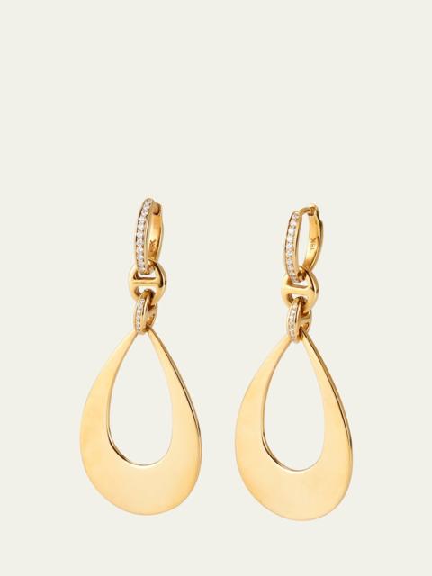 HOORSENBUHS® 18k Yellow Gold Drop Earrings with Diamond Clasps