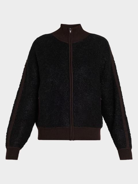 6397 Zip-Up Bouclé Track Jacket