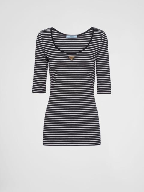 Prada Striped jersey top