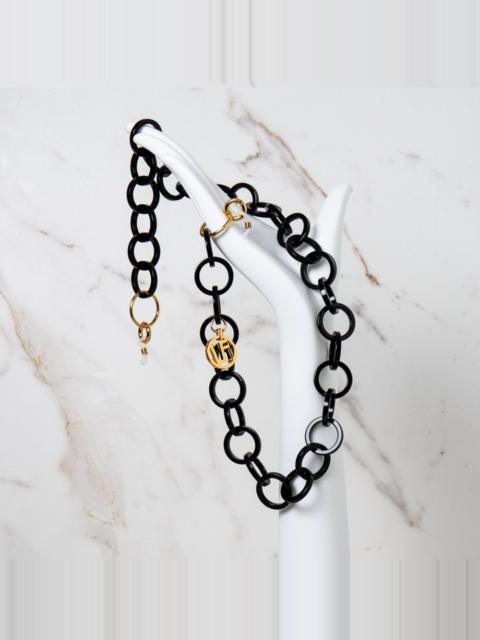 LINDA FARROW BLACK ROUND LINK ACETATE CHAIN