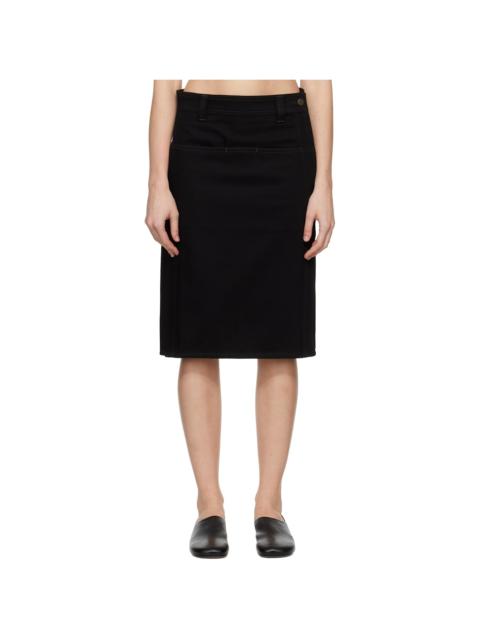 Lemaire Black Straight Denim Midi Skirt
