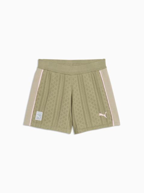 PUMA PUMA x MADHAPPY Women's Pointelle Knitted Shorts
