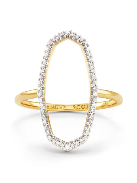 KENDRA SCOTT Dani 14k Yellow Gold Open Ring in White Diamond
