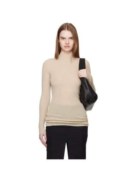 Rick Owens Beige Temple LS Turtle Sweater