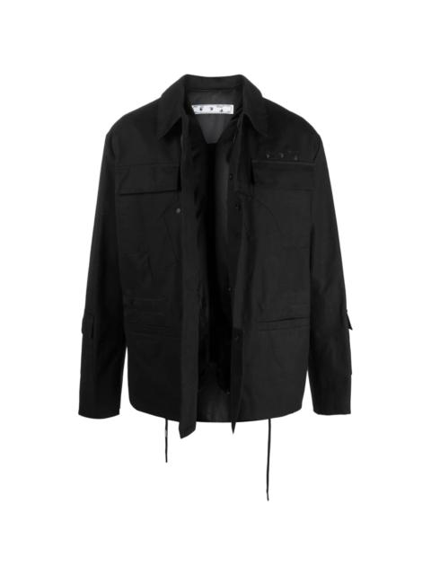 Off-White logo-embroidered military jacket
