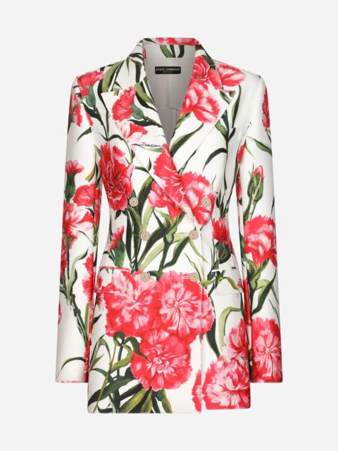 Dolce & Gabbana Carnation-print jersey Turlington blazer