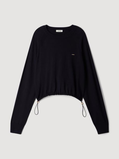 Sandro WOOL SWEATER WITH DRAWSTRING HEM