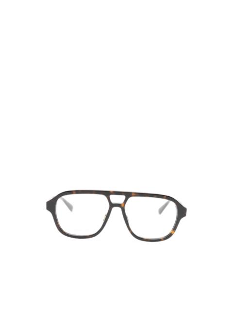GUCCI tortoiseshell-effect pilot-frame glasses