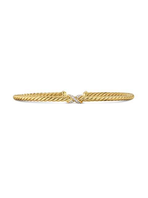 DAVID YURMAN Women's Micro Cablespira Flex x Bracelet in 18K Yellow Gold - Diamond