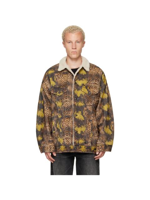 R13 Brown & Green Oversized Trucker Jacket