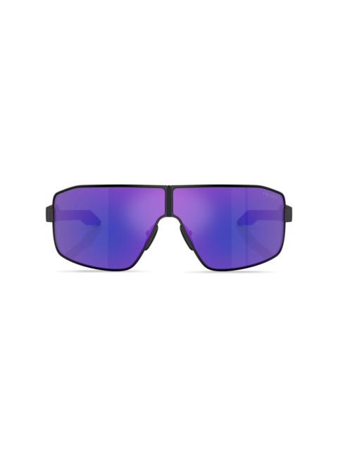 logo-print oversize-frame sunglasses