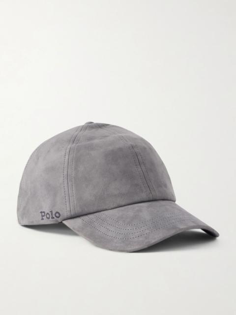 Polo Ralph Lauren Logo-Embroidered Suede Baseball Cap Gray