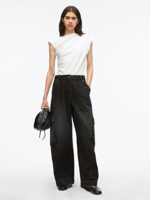 3.1 Phillip Lim Denim Barrel Leg Cargo Pants