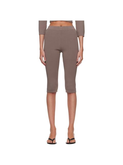 SKIMS Taupe Refined Knit Capri Leggings