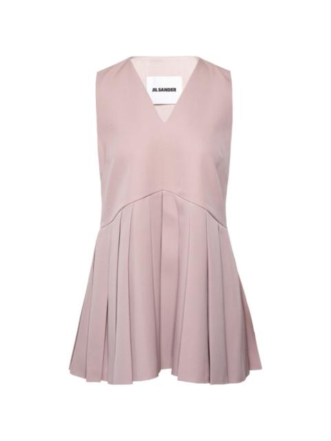 Jil Sander V-neck pleated wool top