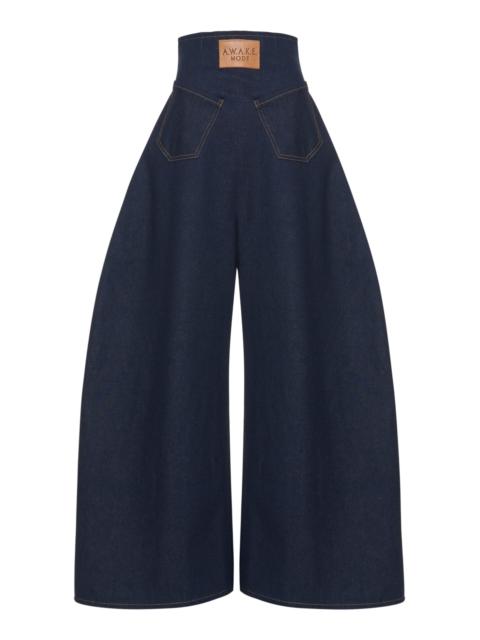 A.W.A.K.E. MODE Reversed Rigid High-Rise Rounded Jeans dark wash