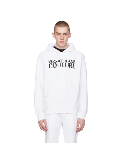 VERSACE JEANS COUTURE White Embroidered Hoodie